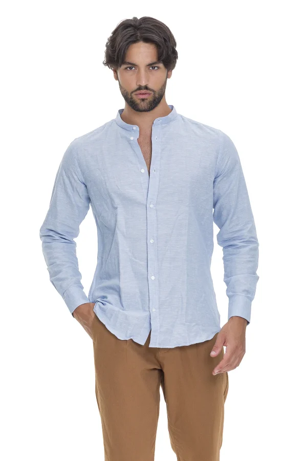 Camicia lino collo coreana – UKE4390